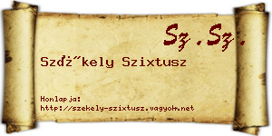 Székely Szixtusz névjegykártya